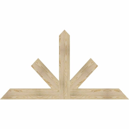 Ekena Millwork Saratoga Rough Sawn Timber Gable Bracket, Douglas Fir, 72"W x 39"H x 2"D x 6"F, 13/12 Pitch GBW072X39X0206SAR00RDF